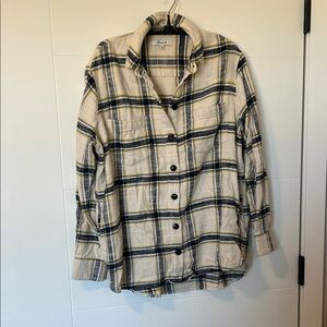 Madewell Cream, Blue, & Yellow Plaid
